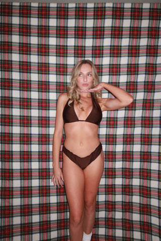 Espresso Lori Halter Bikini Top